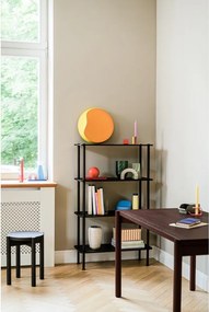 Fekete polcos állvány tölgyfa dekorral 80x127x35 cm Teidi – noo.ma