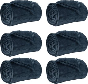 vidaXL Takarók 6 pcs Sötétkék 130 x 150 cm Gyapjú