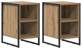 vidaXL Éjjeli asztal 2 pcs Művészi tölgy 39.5 x 30 x 50 cm Faanyag