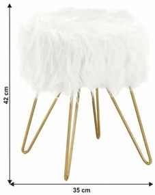JAMINA fehér/arany puff