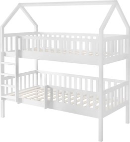 Montessori emeletes ágy pótággyal, fehér, VENITA TYP 1