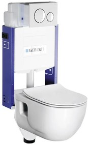 Sapho, WC KIT falra akasztható WC Brilla tartállyal és Geberit gombbal, falazáshoz, WC-KIT-14