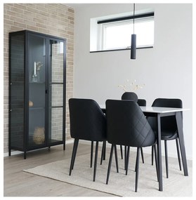 Fekete fém tálalószekrény 80x175 cm Brisbane – House Nordic