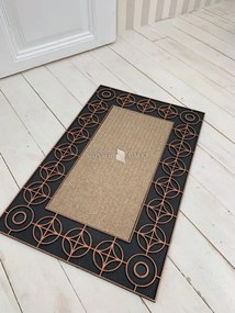 Kültéri Lábtörlő barna kör mintás 45x70cm