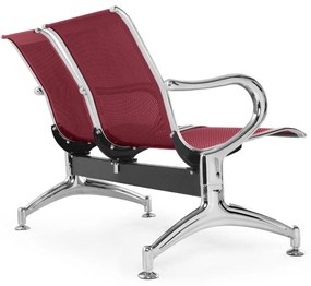 Fém pad a váróterembe REST, 2 ülés, piros