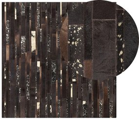 Barna bőrszőnyeg 200 x 200 cm ARTVIN Beliani