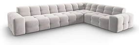 Világosszürke bársony sarokkanapé (jobb oldali) Kendal – Micadoni Home