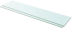 2 db átlátszó üveg paneles polc 110 x 25 cm