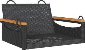 vidaXL fekete polyrattan hintapad 63 x 62 x 40 cm