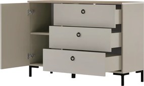 Komód, szürkésbarna Taupe/silverjack tölgy, DOMCA 1D3S