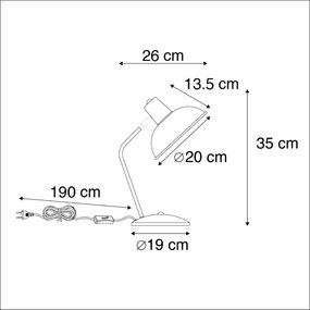 Retro asztali lámpa zöld bronzzal - Milou