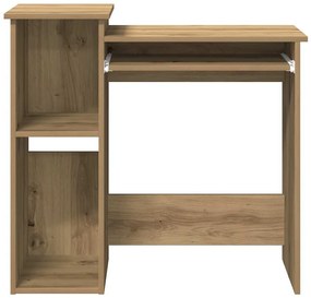 kézműves tölgy szerelt fa íróasztal polcokkal 84x40x78 cm