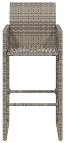 2 db szürke polyrattan kerti bárszék