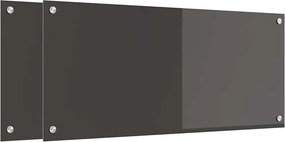 vidaXL Konyhai splashback 2 pcs Sötétszürke 90 x 40 cm edzett üveg