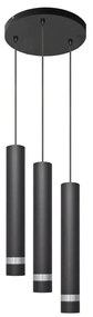 LED Csillár zsinóron TUBA 3xGU10/4,8W/230V fekete/króm