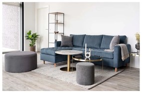 Fehér-aranyszínű kerek dohányzóasztal márvány dekoros asztallappal 70x70 cm Bolzano – House Nordic