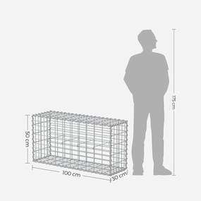 Gabion kosár, fém gabion ketrec 50 x 100 cm-es