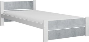 Ágy IKAROS DOUBLE 90 x 200 cm, beton/fehér Matrac: Matrace Sommera 18 cm, Ágyrács: Ágyrács nélkül