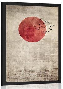 Plakát japandi piros hold