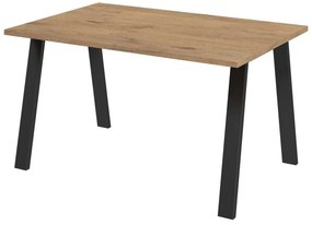 Asztal Tucson 141Lándzsa tölgy, 75x90x138cm, Laminált forgácslap, Fém