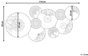 Fali Dekoráció Fekete És Ezüst Színben CESIUM Beliani
