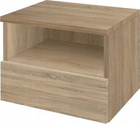 Akasztós éjjeliszekrény, click-on fiókkal és polccal, sonoma tölgy,szélesség 40 cm