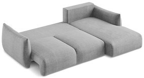 Világosszürke kinyitható sarokkanapé (jobb oldali-heverő résszel) Leila – Makamii