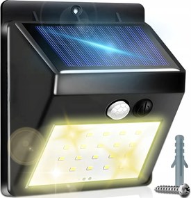 20LED-ES Fali Napelemes Lámpa Mozgás- És Szürkületérzékelővel