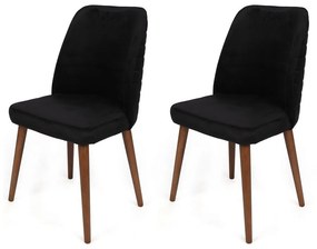 Tutku Black and Walnut étkezőszék-készlet, 2 db