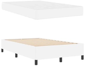 Ágykeret matraccal matracmal Fehér 120 x 200 cm Műbőr