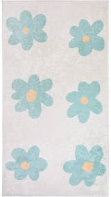 Mentazöld-elefántcsont színű mosható gyerek szőnyeg 160x230 cm Cute Flowers Green – Vitaus