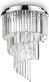 IDEAL LUX 168937 CALRTON PL12 CROMO Kristály Mennyezeti Lámpa E14 IP20