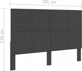 sötétszürke szövet steppelt fejvég 180 x 200 cm