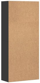 Fekete szerelt fa magasszekrény 80 x 35 x 180 cm