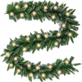 Karácsonyi Girland Karácsonyfa Lánc 100LED Havas Sűrű Művirág 270CM