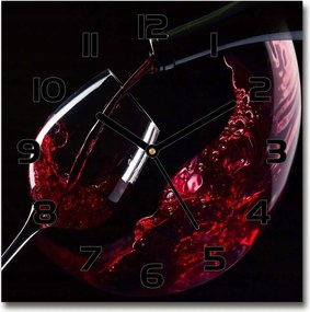 Gyönyörű üveg falióra Vörösbor 30x30cm