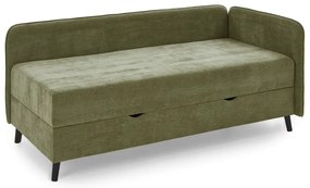 Zöld kárpitozott ágyneműtartós egyszemélyes ágy 120x200 cm Kiruna – Meise Möbel