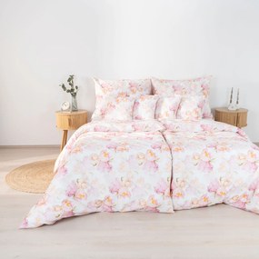 Goldea pamut ágyneműhuzat deluxe - virágzó pünkösdi rózsavirágok 140 x 200 és 70 x 90 cm