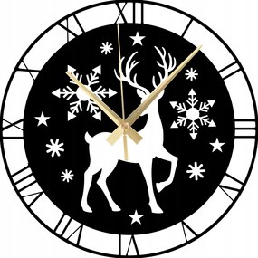 Karácsonyi Falióra Római Rénszarvas Hópehely Ajándék Óra 45cm