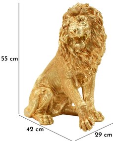 Lion of Glory arany oroszlán dekorációs figura 45X29X55 cm