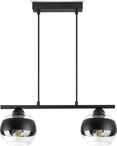 Mennyezeti Függő Lámpa Csillár Fekete Üveg Gömbök Fekete Belt BZR2 Led E27