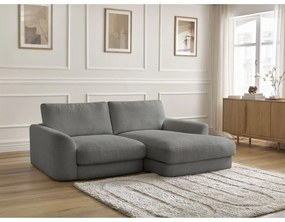 Sötétszürke buklé sarokkanapé (jobb oldali-heverő résszel) Leonore – Bobochic Paris