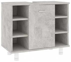 betonszürke szerelt fa fürdőszobaszekrény 60 x 32 x 53,5 cm