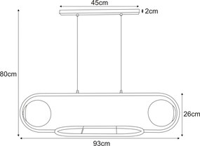 KAJA K-4961 FINESTRA Fekete Színű Függeszték 2xE27 15W IP20