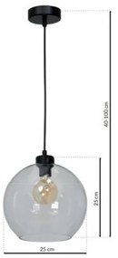 Fali lámpa SANTIAGO 1xE27/60W/230V átlátszó