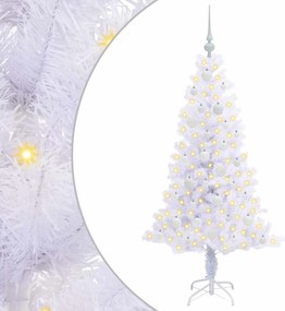 vidaXL Mű karácsonyfa 150 LED-del állvánnyal Fehér 150 cm PVC és Acél