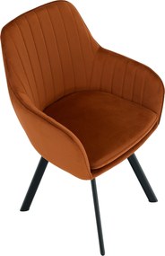 Design fotel, terrakotta Velvet szövet, AURIL