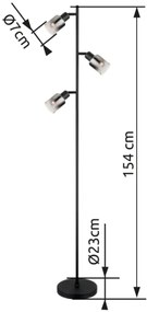 Globo 54308S - Állólámpa HUBERTUS 3xE14/40W/230V