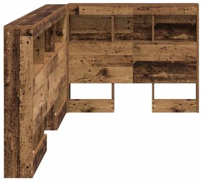 Tároló fejtámla polcokkal fejtámlával Régi fa 80 cm Faanyag