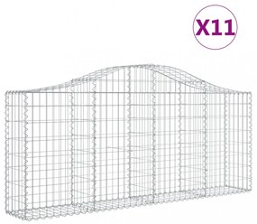 11 db íves horganyzott vas gabion kosár 200x30x80/100 cm